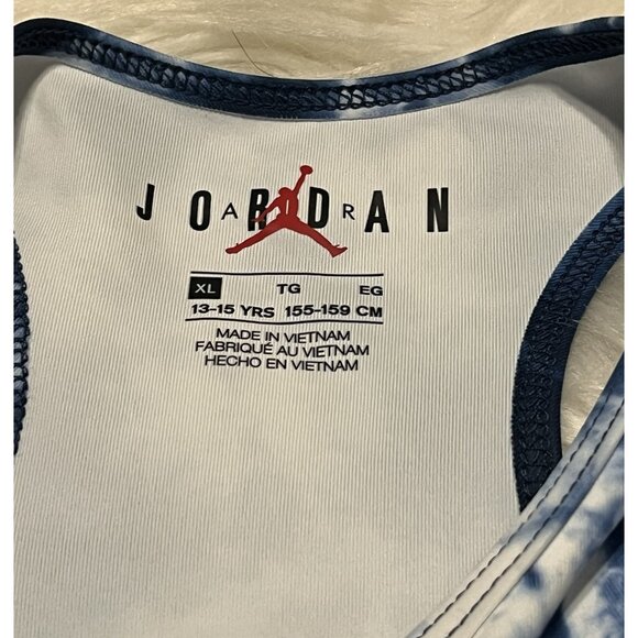NEW Jordan Jumpman Printed Sports Bra Teen Girls Blue Tie Dye Size XL 13-15 yrs - Picture 2 of 7